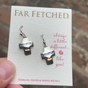 Whimsical sterling silver “Believe” earrings